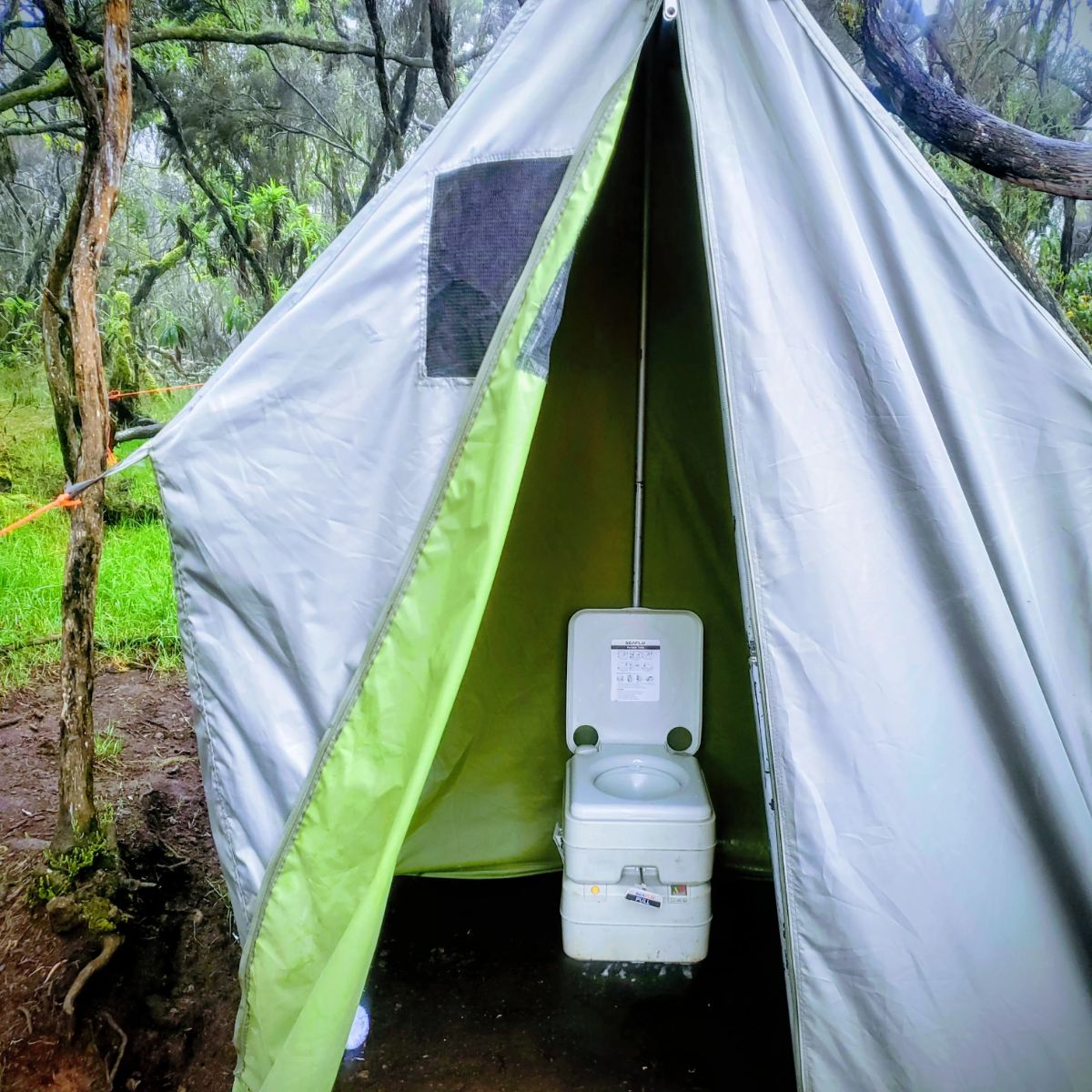 Private portable toilet on mount kilimanjaro